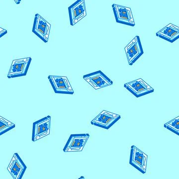 Long form content seo isometric icon seamless pattern Illustrazione stock