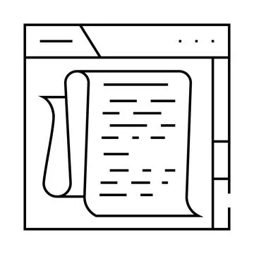 Long form content seo line icon vector illustration Stock Illustration