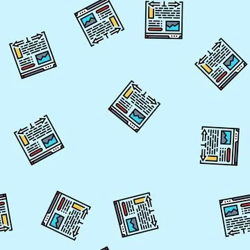 Long form content seo vector seamless pattern Stock Illustration