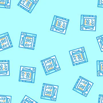 Long form content seo vector seamless pattern Stock Illustration