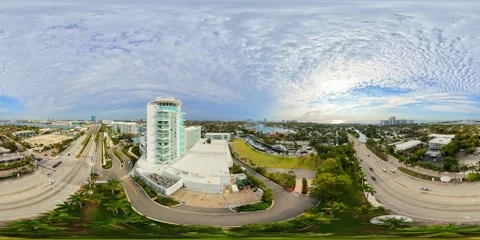 Long format 8k aerial 360 video residential neighborhoods in Fort Lauderdal.. Vidéo 333856661