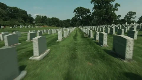 Long FPV Flight through Graveyard Stock Footage 240649718