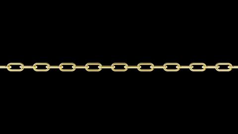 Long Golden Chain Rotating and Sliding Horizontally - Wide Loop Stock Footage 340266911