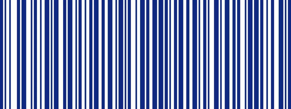 Long gradient stripe pattern with thin and thick blue lines. Abstract barco.. Illustrazione stock