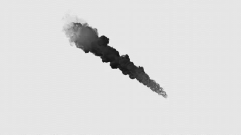 Long Gray Smoke Trail With Alpha Channel Stock Footage 339301898