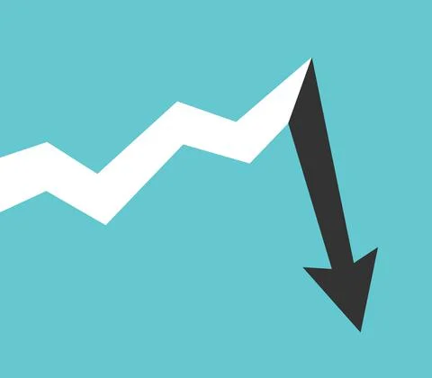 Long growth, abrupt drop Stock Illustration