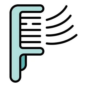 Long hair comb icon vector flat Stock Illustration