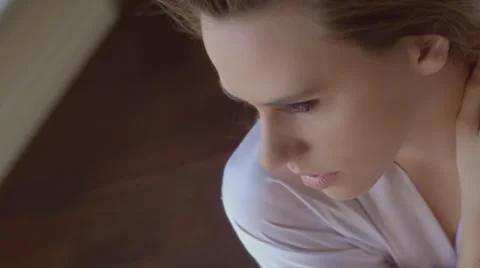 Long haired beautiful brunette model poses in slow motion 스톡 동영상 45789202