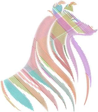 Long Haired Collie Dog Scribble Style Illustration Stock Illustration