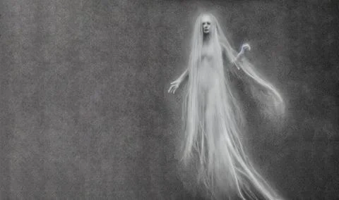 A long-haired female ghost appeared Stock Illustration