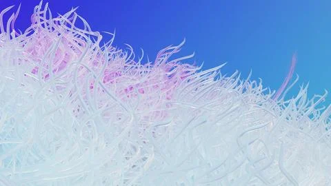 Long-haired fur pompon, ball of hair, cotton wool, fluffy ball, colorful furry Stock Illustration
