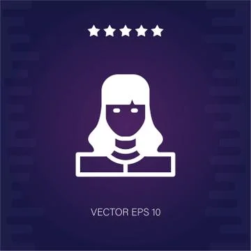 Long haired woman vector icon Stock Illustration