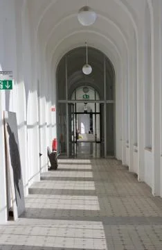 Long hall of interior of workshop Stock Photos