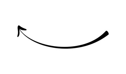 Long Hand drawn black arrow vector icon. flat style symbol design painted wit Stock Illustration