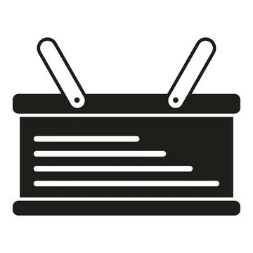 Long handle basket icon simple vector. Picnic bag Stock Illustration