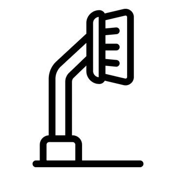 Long handle bath brush standing upright icon Stock Illustration