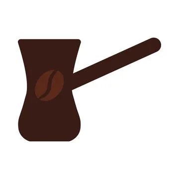 Long-handled pot Cezve for making coffee Stockillustratie