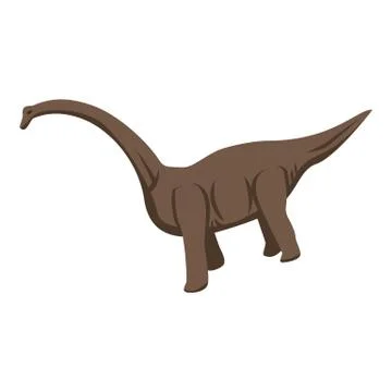 Long head dinosaur icon, isometric style Stock Illustration