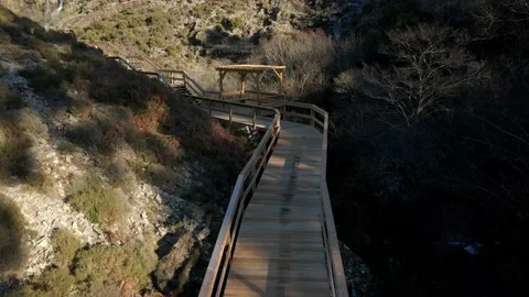 A long high staircase to the top of the mountain. Stock Footage 170459681