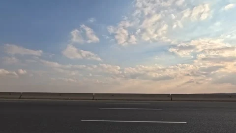 Long Highway Route From Cairo to Ain Sokhna Showing Continuous Vehicle Movement Stock Footage 330001941