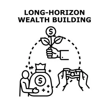 Long horizon wealth building concept for financial growth Ilustración de archivo