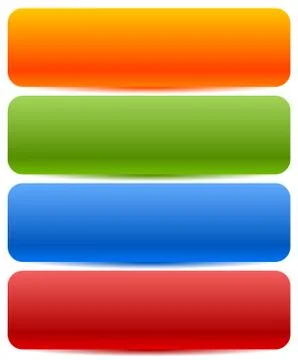 Long, horizontal button, banner backgrounds in several colors with big space. Ilustración de archivo