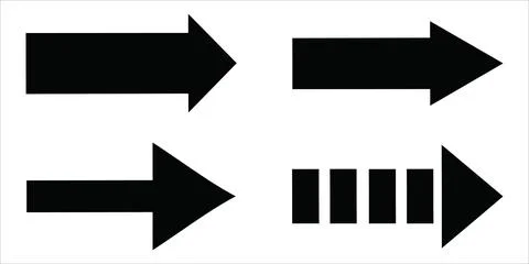 Long Horizontal Pointers Vector Pack Stock Illustration