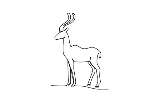 A long-horned deer Stock Illustration