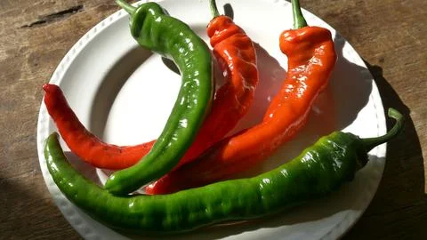 Long Hot Peppers Stock Photos