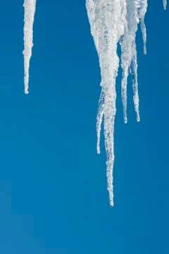 Long icicles Stock Photos
