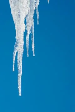 Long icicles Stock Photos
