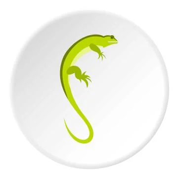 Long iguana icon, flat style Stock Illustration