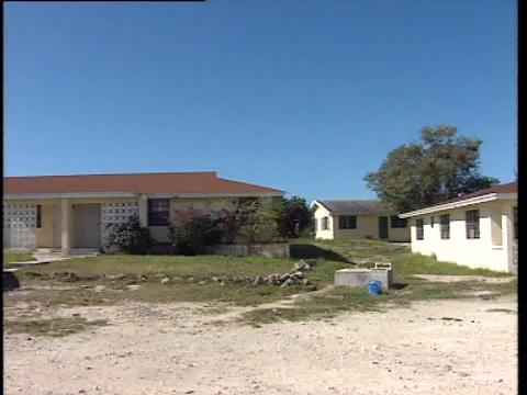 Long Island Simm's settlement panning shot of the village Video stock 138606816