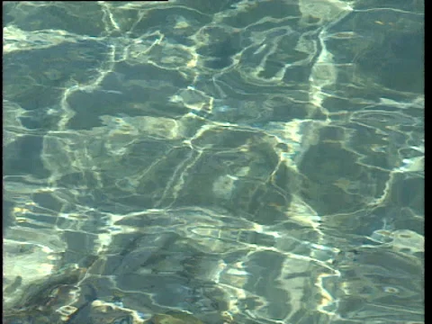 Long Island Simm's settlement panning shot from clear water to a distant beach Video stock 138606954