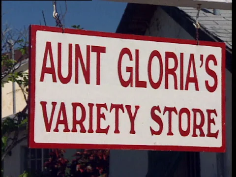 Long Island Simm's settlement a shop sign Video stock 138606797