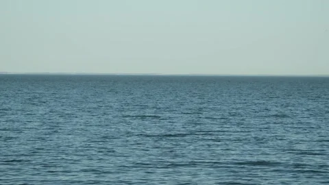 Long island sound water (static, telephoto framing) - Surf Club, Madison, CT Stock Footage