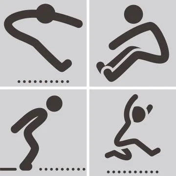 Long jump icon Stock Illustration