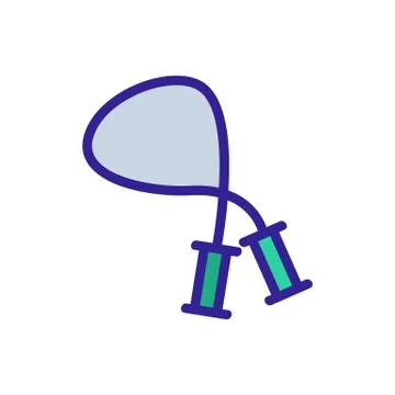 Long jump rope icon vector outline illustration Stock Illustration