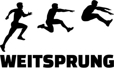 Long Jump sequence with german word Stock Illustration