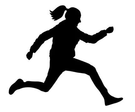 Long jump silhouette Stock Illustration