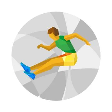 Long Jumping athlete with abstract patterns 스톡 일러스트