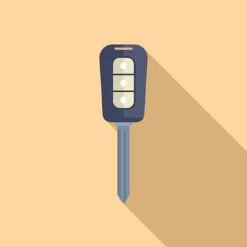 Long key control icon flat vector. Vehicle security Illustrazione stock