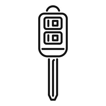 Long key control icon outline vector. Vehicle security Ilustración de archivo