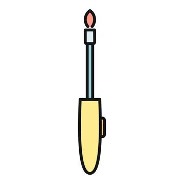 Long kitchen lighter creating a flame 스톡 일러스트