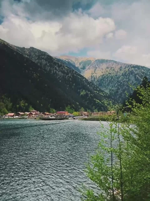 Long lake view from turkey Stock Footage 281736899