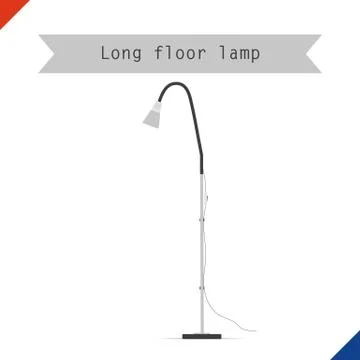 Long lamp standing on the floor Stock Illustration