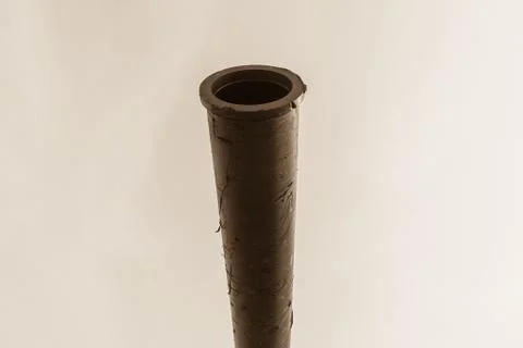 Long large Black Pipe Sky Sepia Tone Stock Photos