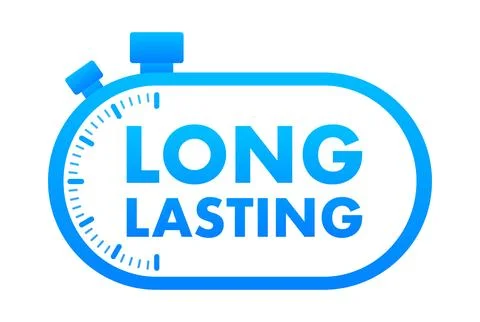 Long lasting concept with stopwatch timer icon Stock Illustration