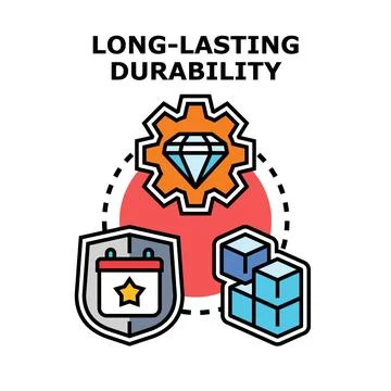 Long lasting durability concept with engineering quality protection Stock Illustration