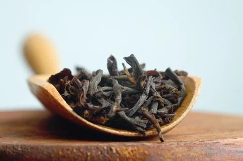 Long leaf black tea before brewing Stock Photos